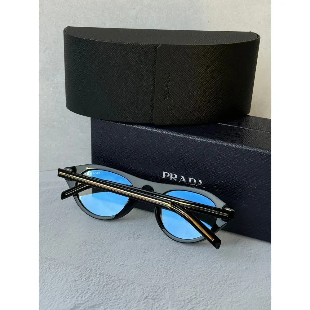 NEW Prada PR B15S Aviator Sunglasses Black Bluelight $578